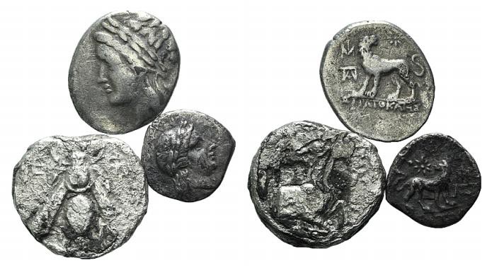Lot of 3 Greek AR coins, to be catalog. Lot sold as it, no returns