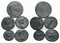 Lot of 5 AR and Æ Roman Provincial coins, including Claudius, Geta, Julia Domna and Gallienus, to be catalog. Lot sold as it, no returns