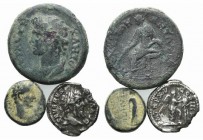 Lot of 3 coins, including 2 Roman Provincial Æ and 1 Septimius Severus Denarius, to be catalog. Lot sold as is, no returns