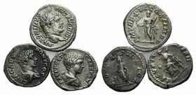 Lot of 3 Roman Imperial AR Denarii, including Caracalla and Geta, to be catalog. Lot sold as it, no returns