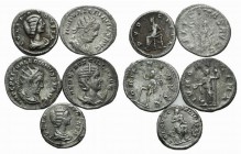 Lot of 5 Roman Imperial coins, including 2 Denarii and 3 Antoninianii, to be catalog. Lot sold as it, no returns