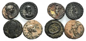 Lot of 4 AR and Æ Roman Imperial coins, including Trajan, Claudius II, Constantine II and Julian II, to be catalog. Lot sold as it, no returns