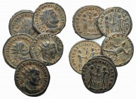 Lot of 5 Roman Imperial Æ coins, to be catalog. Lot sold as it, no returns