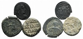 Mixed lot of 3 coins, including Roman Imperial Æ, Byzantine Tetarteron and Byzantine PB Seal. To be catalog. Lot sold as is, no returns