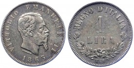 Regno d'Italia - Vittorio Emanuele II (1861-1878) 1 Lira "Valore" 1863 Torino - RRR RARISSIMA - Ag

Migliore di BB+