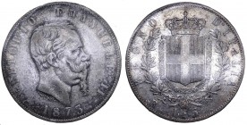Regno d'Italia - Vittorio Emanuele II (1861-1878) Scudo da 5 Lire 1873 Roma - RRR RARISSIMA - Periziata Bazzoni - Ag

BB