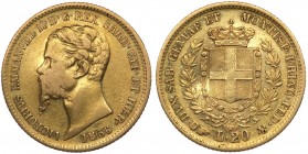 Regno di Sardegna - Vittorio Emanuele II (1849-1861) 20 Lire 1856 Torino - R3 RARISSIMA - Au

BB/SPL
