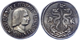 Zecche Italiane - Ferrara - Ercole I d'Este (1471-1505) Doppio Grossone o Idra - CNI X n.19 - Ag Gr.7,18 

n.a.