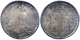 Zecche Italiane - Regno di Napoli - Carlo di Borbone (1734-1759) Piastra da 120 Grana del IV°Tipo 1753 - Esemplare dai fondi Lucenti - Ag gr. 25,37 
...