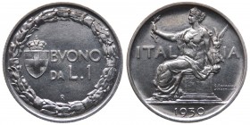 Vittorio Emanuele III (1900-1943) Buono da 1 Lira 1930 "Italia Seduta" - RRR RARISSIMA - Tiratura 50 Esemplari

FDC
