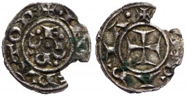 Ferrara - Repubblica a nome di Federico I (1200-1344) Denaro o Ferrarino - Mir.215 - Mancanza di metallo - Mi gr.0,47 

qBB