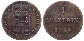 Firenze - Granducato di Toscana - Leopoldo II (1824-1859) Quattrino 1845 - Gig. 111 - Cu gr. 0,86 

BB