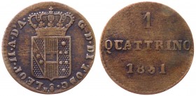 Firenze - Granducato di Toscana - Leopoldo II (1824-1859) Quattrino 1851 - Gig. 117 - Cu gr. 0,99 

BB