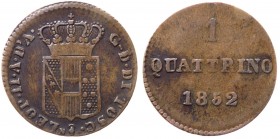Firenze - Granducato di Toscana - Leopoldo II (1824-1859) Quattrino 1852 - Gig. 118 - Cu gr. 0,98 

BB