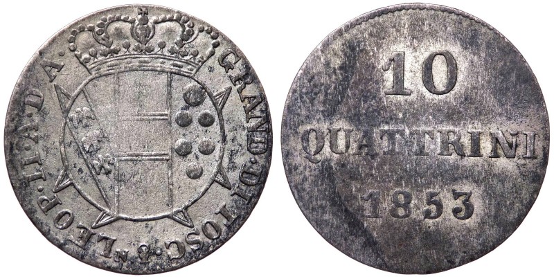 Firenze - Granducato di Toscana - Leopoldo II di Lorena, (1824-1859) - 10 Quattr...