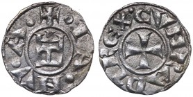 Genova - Repubblica (1139-1339) Periodo dei Consoli, Podestà e Capitani del Popolo (1139-1339) Denaro I° Tipo - MIR 16 - Ag gr. 0,74 

SPL