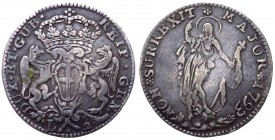 Genova - Repubblica di Genova periodo dei Dogi biennali (1528-1797) III fase (1637-1797) 2 lire 1793 - RARA - Ag gr.8,3 

BB+