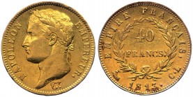 Genova - Napoleone I Imperatore (1804-1814) 40 Franchi 1813 III°Tipo - "Empire Francais" - Tiratura 3060 Pezzi - RARA - Au Gr.12,90 

SPL