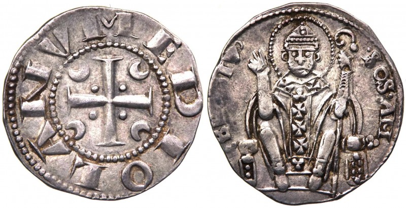 Milano - I°Repubblica (1250-1310) Ambrogino - Mir.66/4 - Ag gr.2,9 

qSPL