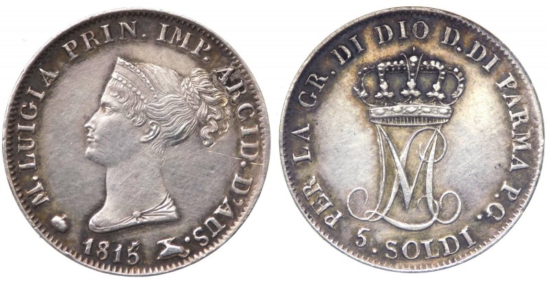 Parma - Maria Luigia d'Austria (1815-1847) 5 Soldi 1815 Milano - Pagani 12 - Ag...