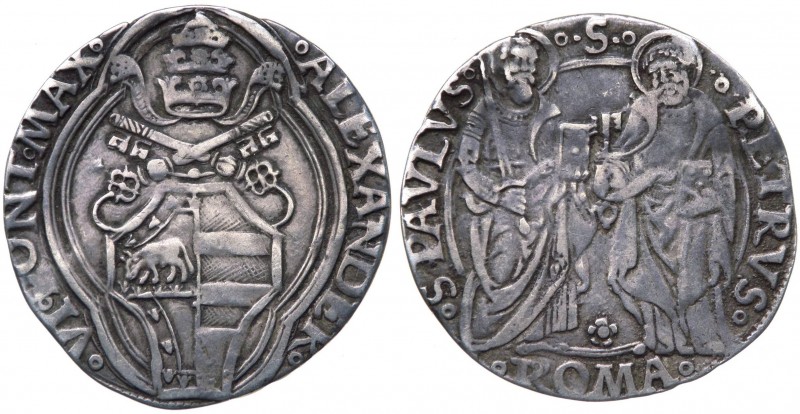 Stato Pontificio - Roma - Alessandro VI (1492-1503) Grosso - CNI 48 - Non comune...