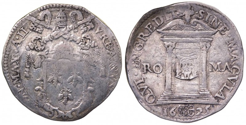 Stato Pontificio - Roma - Urbano VIII (1623-1644) Testone Anno II 1625 - Ag gr.9...