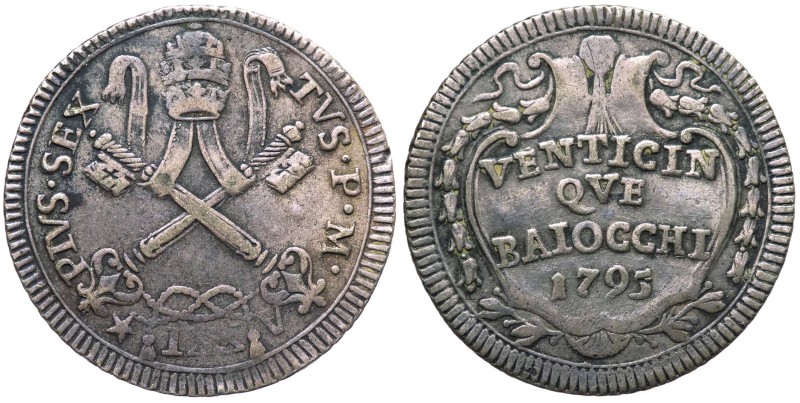 Stato Pontificio - Roma - Pio VI (1775-1799) 25 Baiocchi Anno XXI - 1795 - CNI 2...