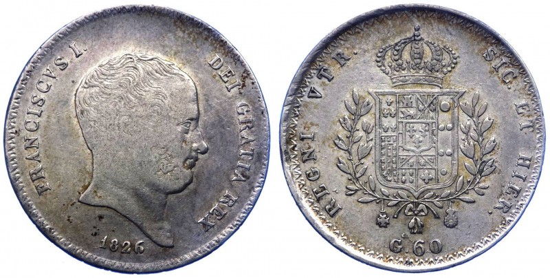 Regno due Sicilie - Francesco I (1825-1830) Piastra da 60 Grana 1826 - RR MOLTO ...