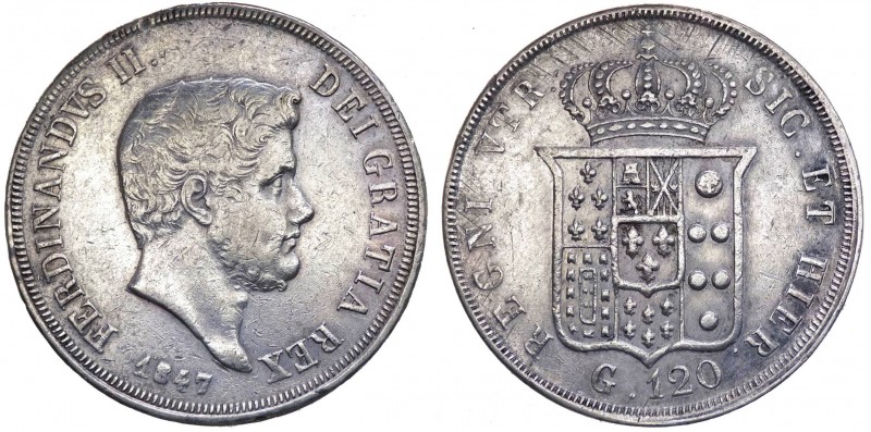 Regno due Sicilie - Napoli - Ferdinando II (1830-1859) Piastra da 120 grana 1847...