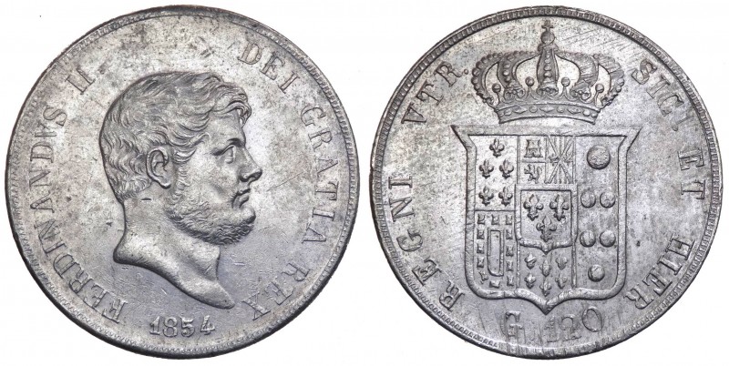 Regno due Sicilie - Napoli - Ferdinando II (1830-1859) Piastra da 120 Grana 1854...