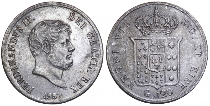 Regno due Sicilie - Napoli - Ferdinando II (1830-1859) Piastra da 120 Grana 1857...