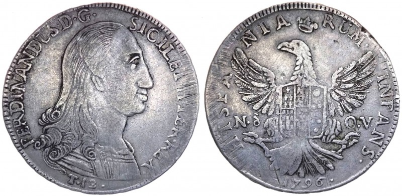 Regno di Sicilia - Palermo - Ferdinando III (1759-1816) Piastra da 12 Tarì 1796 ...