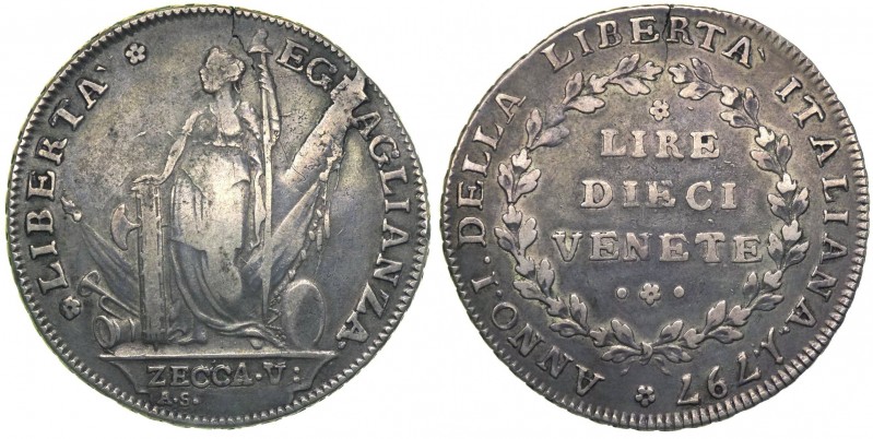 Venezia - Municipalit&agrave; Provvisoria (1797-1798) 10 lire venete 1797 - Mont...