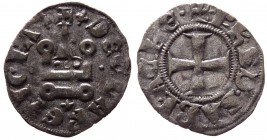 Filippo d'Acaja (1303-1304) Denaro Tornese - Zecca di Chiarenza - Mi gr.0,74 

BB+