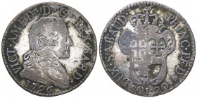 Vittorio Amedeo III (1773-1796) 20 Soldi 1796 - Torino - Biaggi 851c - NC (NON COMUNE) - Mi gr. 5,12 

BB
