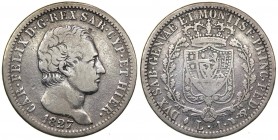 Carlo Felice (1821-1831) 1 Lira 1827 Torino - Montenegro 95 - Ag

qSPL
