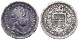Carlo Alberto (1831-1849) 25 Centesimi 1833 Torino - MIR 1051c - Ag

BB+
