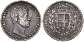 Carlo Alberto (1831-1849) 5 lire 1832 - Genova - Pagani 231 - Ag gr. 24,48 

BB