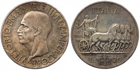 Vittorio Emanuele III (1900-1943) 20 Lire "Impero" 1936 XIV - RARA - Ag

qSPL