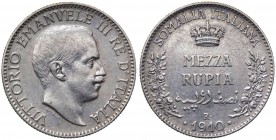 Somalia Italiana - Vittorio Emanuele III (1909-1925) Mezza Rupia 1910 - Pagani 966 - NC - Ag

BB