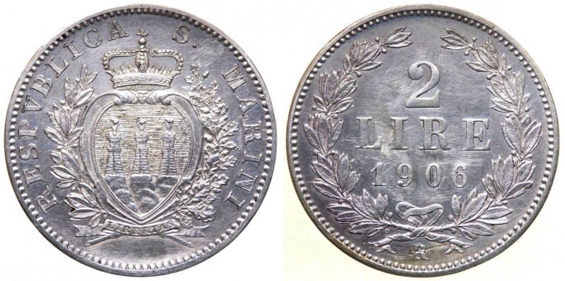 Vecchia Monetazione (1864-1938) 2 Lire 1906 - Gig. 26 - R (RARA) - Ag 

SPL/FD...