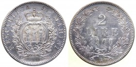 Vecchia Monetazione (1864-1938) 2 Lire 1906 - Gig. 26 - R (RARA) - Ag 

SPL/FDC