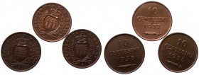 Vecchia Monetazione (1864-1938) Lotto n.3 Pz 10 Centesimi 1936 - 1937 - 1938 - RAME ROSSO

FDC