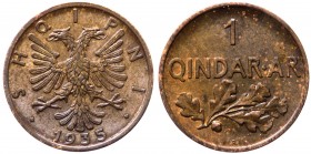 Albania - Zogu I (1926-1939) 1 Qindar 1935 - Roma - KM 14 - Cu

SPL