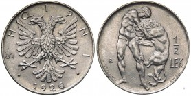Albania - Zogu I (1926-1939) 1/2 Lek 1926 - Roma - KM 4 - NI 

SPL