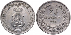 Bulgaria - Ferdinando I (1908-1918) 20 Stotinki 1913 - KM 26 - Ag

SPL