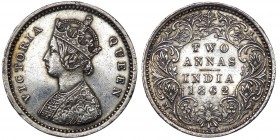 Colonie Inglesi - India - Vittoria (1837-1901) 2 Annas 1862 - KM#488 - Ag

SPL