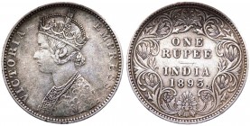 Colonie Inglesi - India - Vittoria (1837-1901) 1 Rupia 1893 - Ag

BB/SPL