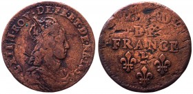 Francia - Liard de France 1657 "F" - Cu gr.4,55 

qBB