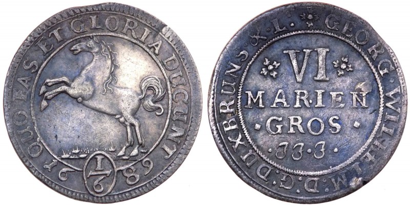 Germania - Brunswick - 6 Marien Groschen 1689 JJJ - Ag gr.3,81 

qSPL